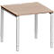 Schäfer Shop Genius bureau Modena Flex, rechthoekig, 4-poots buis, B 800 x D 800 x H 650-850 mm, eiken decor/wit aluminium