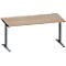 Schäfer Shop Genius bureau MODENA FLEX, rechthoekig, T-poot rechthoekige buis, B 1600 x D 800 x H 650-850 mm, eiken/antraciet
