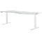 Schäfer Shop Genius Bureau MODENA FLEX, réglage électrique de la hauteur, forme libre, approche à droite, L 1800 mm, gris clair/blanc