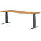 Schäfer Shop Genius Bureau MODENA FLEX, réglage électrique de la hauteur, forme libre, approche à droite, L 1800 mm, hêtre/anthracite