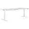 Schäfer Shop Genius Bureau MODENA FLEX, réglage électrique de la hauteur, forme libre, approche à gauche, L 1800 mm, gris clair/blanc