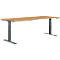 Schäfer Shop Genius Bureau MODENA FLEX, réglage électrique de la hauteur, forme libre, approche à gauche, L 1800 mm, hêtre/anthracite