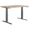 Schäfer Shop Genius Bureau MODENA FLEX, réglage électrique de la hauteur, rectangle, pied en T, L 1200 x P 800 mm, chêne/anthracite