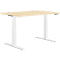 Schäfer Shop Genius Bureau MODENA FLEX, réglage électrique de la hauteur, rectangle, pied en T, L 1200 x P 800 mm, érable/blanc