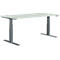Schäfer Shop Genius Bureau MODENA FLEX, réglage électrique de la hauteur, rectangle, pied en T, L 1600 x P 800 mm, gris clair/anthracite