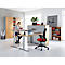 Schäfer Shop Genius Bureau MODENA FLEX, réglage électrique de la hauteur, rectangle, pied en T, L 1600 x P 800 mm, hêtre/alu blanc