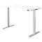 Schäfer Shop Genius Bureau MODENA FLEX, réglage électrique de la hauteur, rectangle, pied en T, L 1600 x P 800 x H 645-1290 mm, blanc/alu blanc