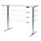 Schäfer Shop Genius Bureau MODENA FLEX, réglage électrique de la hauteur, rectangle, pied en T, L 1600 x P 800 x H 645-1290 mm, blanc/alu blanc
