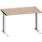Schäfer Shop Genius Bureau MODENA FLEX, tube rectangulaire à piétement en C, L 1200 x P 800 mm, décor chêne/alu blanc