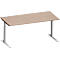 Schäfer Shop Genius Bureau MODENA FLEX, tube rectangulaire à piétement en C, L 1600 x P 800 mm, décor chêne/alu blanc