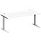 Schäfer Shop Genius Bureau MODENA FLEX, tube rectangulaire à piétement en C, L 1800 x P 800 mm, blanc/alu blanc