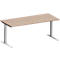 Schäfer Shop Genius Bureau MODENA FLEX, tube rectangulaire à piétement en C, L 1800 x P 800 mm, décor chêne/alu blanc
