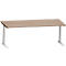 Schäfer Shop Genius Bureau MODENA FLEX, tube rectangulaire à piétement en C, L 2000 x P 1000 mm, décor chêne/alu blanc