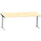 Schäfer Shop Genius Bureau MODENA FLEX, tube rectangulaire à piétement en C, L 2000 x P 1000 mm, érable/alu blanc