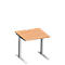 Schäfer Shop Genius Bureau MODENA FLEX, tube rectangulaire à piétement en C, L 800 x P 800 mm, hêtre/alu blanc
