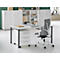 Schäfer Shop Genius Bureau MODENA FLEX, tube rond à 4 pieds, L 1600 x P 800 mm, blanc/anthracite