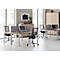 Schäfer Shop Genius Bureau MODENA FLEX, tube rond à 4 pieds, L 1600 x P 800 mm, chêne/alu blanc