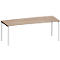 Schäfer Shop Genius Bureau MODENA FLEX, tube rond à 4 pieds, L 2000 x P 1000 mm, chêne/alu blanc