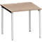 Schäfer Shop Genius Bureau MODENA FLEX, tube rond à 4 pieds, L 800 x P 800 mm, chêne/alu blanc
