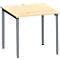 Schäfer Shop Genius Bureau MODENA FLEX, tube rond à 4 pieds, L 800 x P 800 mm, érable/anthracite