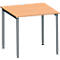 Schäfer Shop Genius Bureau MODENA FLEX, tube rond à 4 pieds, L 800 x P 800 mm, hêtre/anthracite