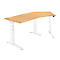 Schäfer Shop Genius Bureautafel 135° PLANOVA ergoSTYLE, aanbouw rechts, tweetraps elektr. in hoogte verstelbaar, B 2165 mm, beuken/wit 