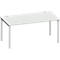 Schäfer Shop Genius Bureautafel MODENA FLEX, 4-poot ronde buis, B 1600 x D 800 mm, lichtgrijs/blank aluminium 