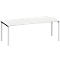 Schäfer Shop Genius Bureautafel MODENA FLEX, 4-poot ronde buis, B 2000 x D 1000 mm, lichtgrijs/blank aluminium 