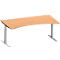 Schäfer Shop Genius Bureautafel MODENA FLEX, met cockpitblad, C-poot rechthoekige buis, breedte 1800 mm, beuken/blank aluminium 