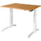 Schäfer Shop Genius Bureautafel PLANOVA ergoSTYLE, C-poot, rechthoek, tweetraps elektr. in hoogte verstelbaar, B 1200 mm, Beukenpatroon/wit 