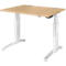 Schäfer Shop Genius Bureautafel PLANOVA ergoSTYLE, C-poot, rechthoek, tweetraps elektr. in hoogte verstelbaar, B 1200 mm, esdoornpatroon/wit 