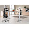 Schäfer Shop Genius Bureautafel PLANOVA ergoSTYLE, C-poot, rechthoek, tweetraps elektr. in hoogte verstelbaar, B 2000 mm, lichtgrijs/blank aluminium 