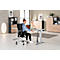 Schäfer Shop Genius Bureautafel PLANOVA ergoSTYLE, C-poot, rechthoek, tweetraps elektr. in hoogte verstelbaar, B 2000 mm, lichtgrijs/blank aluminium 