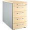 Schäfer Shop Genius Caisson fixe 13333, avec poignée angulaire, l. 435 x H 717 mm, coloris alu blanc/alu blanc/érable 