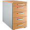 Schäfer Shop Genius Caisson fixe 13333, avec poignée incurvée, l. 435 x H 717 mm, coloris hêtre/alu blanc 