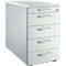 Schäfer Shop Genius Caisson fixe 13333, avec poignée incurvée, l. 435 x H 717 mm, gris clair/alu blanc 