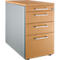 Schäfer Shop Genius Caisson fixe 1336, avec poignée angulaire, l. 435 x H 717 mm, coloris alu blanc/alu blanc/hêtre 