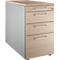 Schäfer Shop Genius Caisson fixe 1336, avec poignée carrée, L 435 x H 717 mm, alu blanc/décor chêne