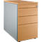 Schäfer Shop Genius Caisson fixe 1336, avec rainure de préhension, L 435 x H 717 mm, alu blanc/alu blanc/décor hêtre