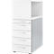 Schäfer Shop Genius Caisson sur pied avec étagère à poser, verrouillable, poignée carrée, blanc