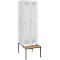 Schäfer Shop Genius Casier de vestiaires avec banc, 2 compartiments, serrure à cylindre, gris clair/gris clair