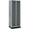 Schäfer Shop Genius Casier de vestiaires sur socle, 2 compartiments, serrure à cylindre, alu blanc/anthracite