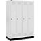 Schäfer Shop Genius Casier de vestiaires sur socle, 4 compartiments, serrure à cylindre, gris clair/gris clair