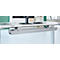 Schäfer Shop Genius Chemin de câbles pour table avec angle de 135°, rabattable, acier, aluminium blanc