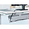 Schäfer Shop Genius Chemin de câbles pour table avec angle de 135°, rabattable, acier, aluminium blanc