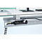 Schäfer Shop Genius Chemin de câbles pour table avec angle de 135°, rabattable, acier, aluminium blanc