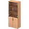Schäfer Shop Genius combikast TETRIS WOOD, 5 OH, H 1910 mm glas- en draaideuren, hoogte incl. glijders, beukenhout afwerking