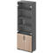 Schäfer Shop Genius combikast TETRIS WOOD, 6 OH, H 2270 mm glas- en draaideuren, hoogte incl. glijders, grafiet/eiken