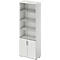 Schäfer Shop Genius combikast TETRIS WOOD, 6 OH, H 2270 mm glas- en draaideuren, hoogte incl. glijders, lichtgrijs
