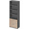 Schäfer Shop Genius combinatiekast TETRIS WOOD, 6 OH, H 2270 mm, 2 hangmappenladen, hoogte incl. glijders, grafiet/eiken